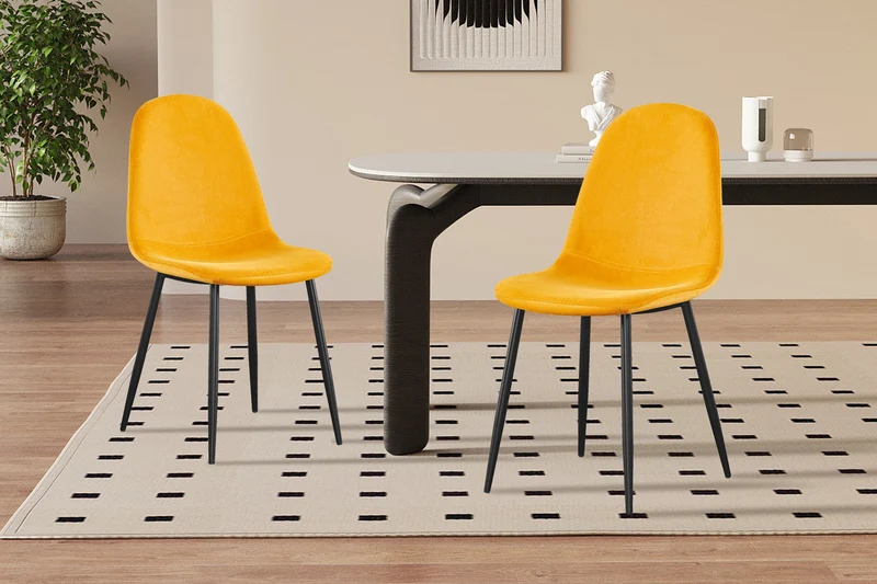 Chaise 'Boy' Velours Jaune - 9090_4