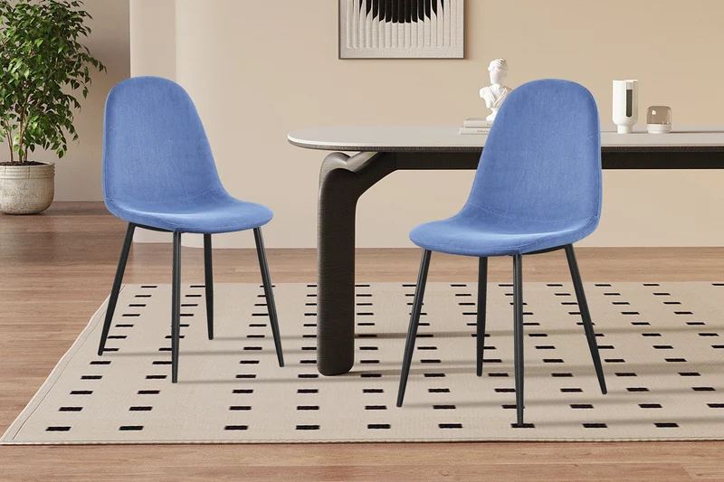 Chaise 'Boy' Velours Bleu clair - 9090_6