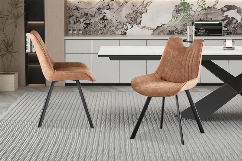 Chaise 'Pablo' PU Micro fibre Brun Foncé - 9105_1