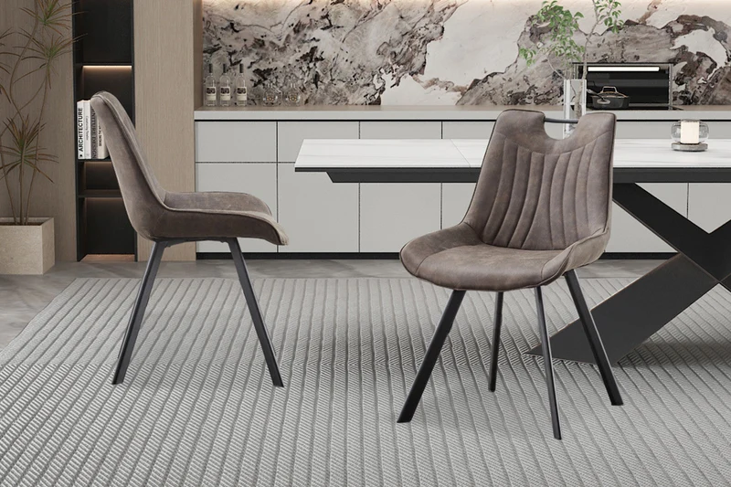 Chaise 'Pablo' PU Micro fibre Gris Foncé - 9105_8