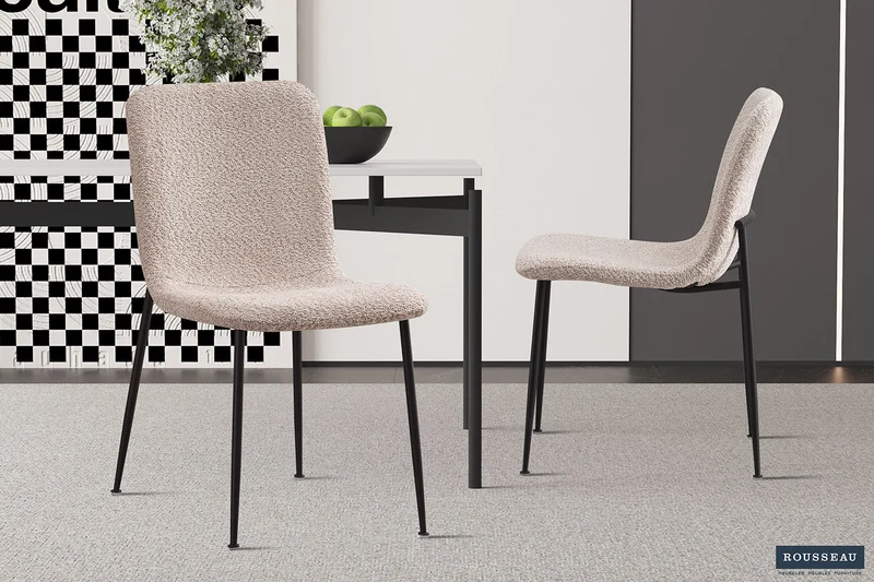 Chaise 'Alice' Bouclé Beige - 9135_1
