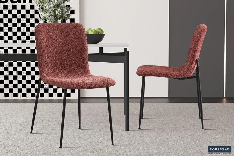 Chaise 'Alice' Bouclé Rose - 9135_5