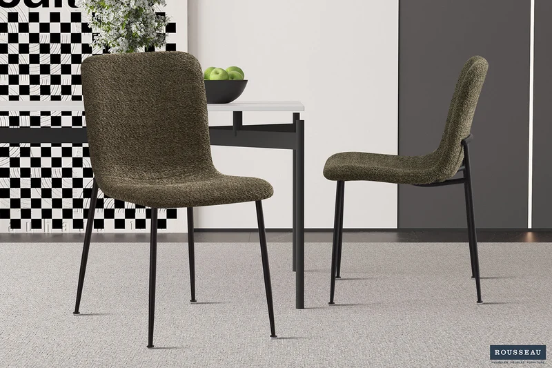 Chaise 'Alice' Bouclé Vert - 9135_6