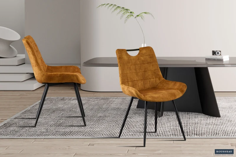 Chaise 'Nina' Velours Or - 9140_6
