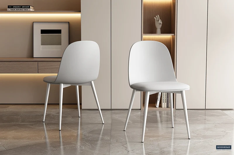 Chaise 'Jasmin' Assise PP Coussin PU Blanc - 9160_4