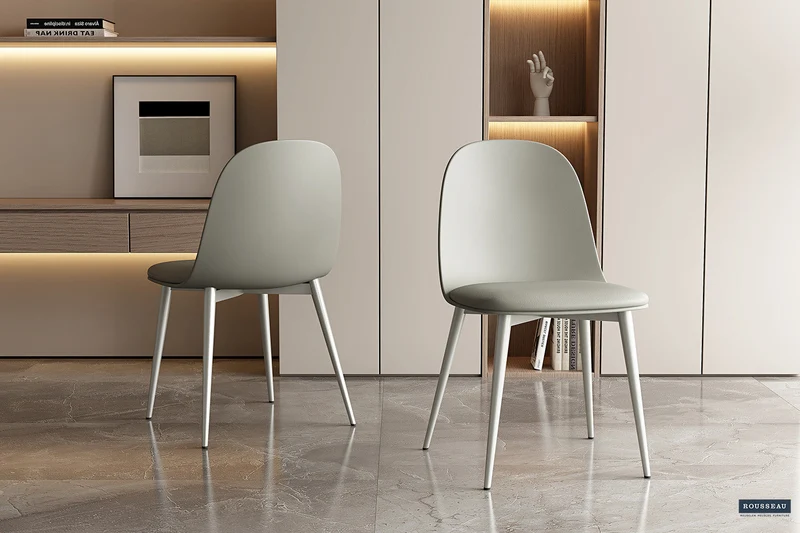 Chaise 'Jasmin' Assise PP Coussin PU Gris- vert - 9160_5