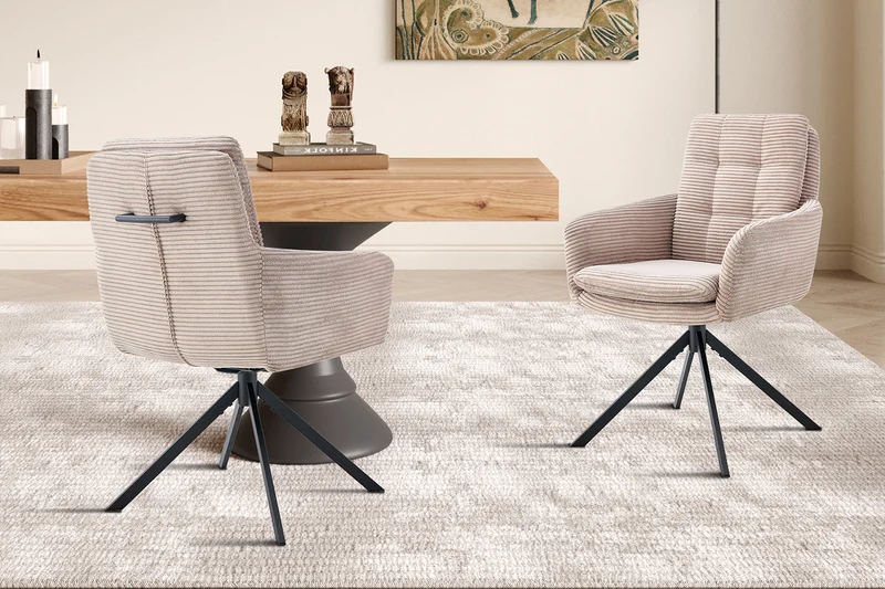 Chaise 'Luna' Pivotant à 0 Corduroy Fabb Hyper 38 Sable - 9190_13