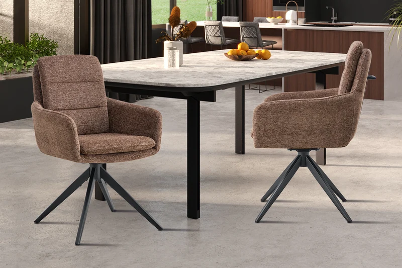 Chaise 'Lisold' Pivotant à 0 Tissu Fabb Raven 45 Brun - 9195_1