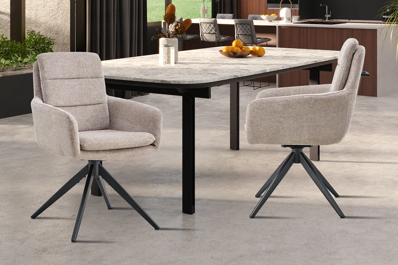 Chaise 'Lisold' Pivotant à 0 Tissu Fabb Raven 30 Sable - 9195_2