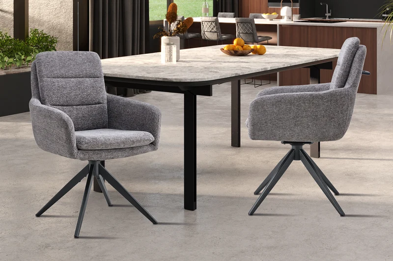Chaise 'Lisold' Pivotant à 0 Tissu Fabb Raven 13 Gris foncé - 9195_3