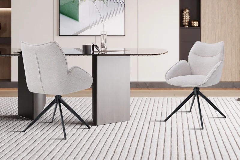 Chaise 'Mahi' Pivotant à 0 Tissu Ote Share 101 Beige - 9215_1