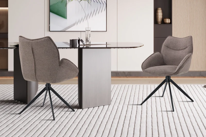 Chaise 'Mahi' Pivotant à 0 Tissu Ote Share 400 Poivre - 9215_2