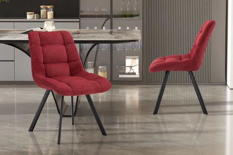 Chaise 'Lizzy' Tissu Ote Share 230 Rouge - 9225_5