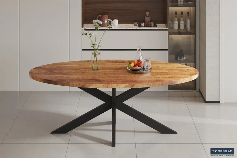 Table 'Alexa' 200 cm Ovale Bois de Manguier - 51530_1