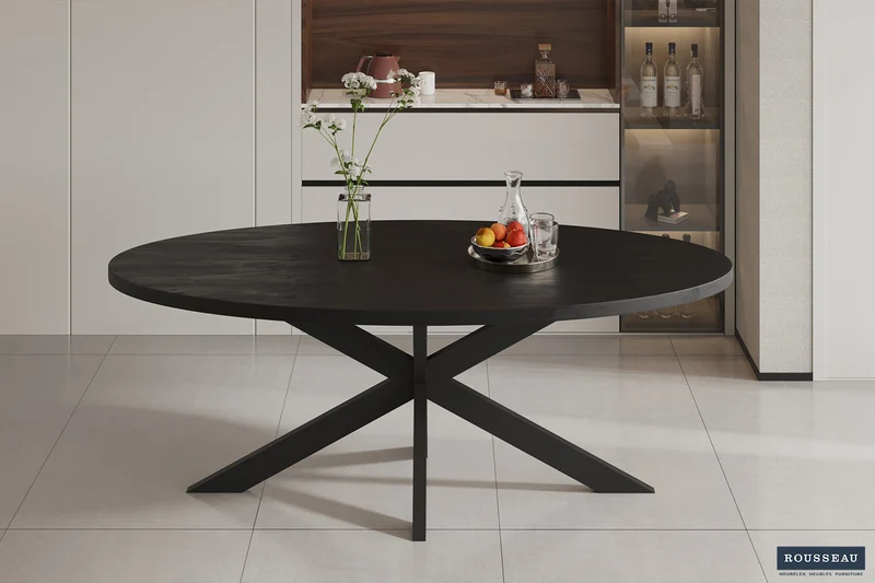 Table 'Alexa' 200 cm Ovale Bois de Manguier noir - 51530_2