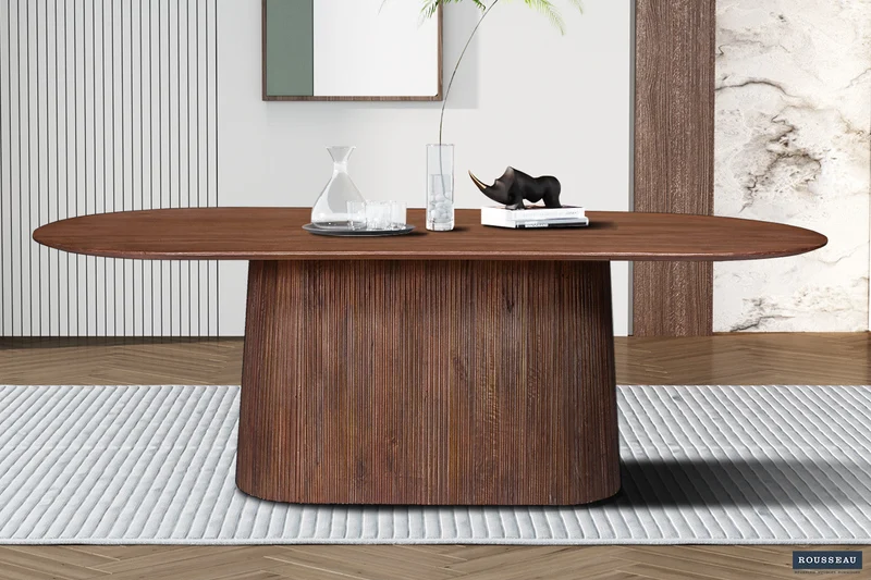 Table 'Miguel' 230 cm Ovale Bois de manguier Brun clair - 51723_1