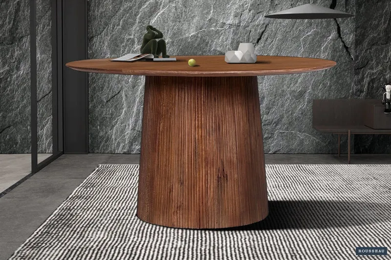 Table 'Miguel' 130 cm Bois de manguier Ronde Brun clair - 51735_1