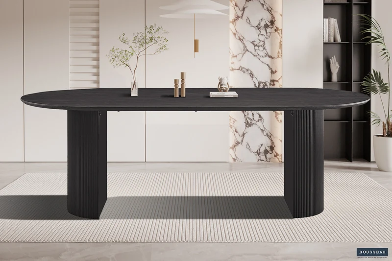 Table 'Lagos' 220 cm Ovale Décor Brun foncé - 51823