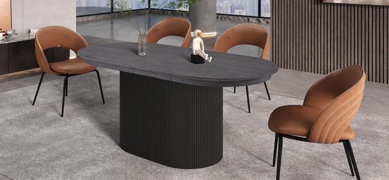 Table extensible 'Lagos' 180-220 cm Ovale Décor Brun foncé - 51830