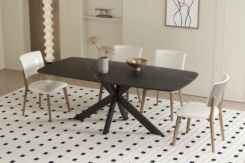 Table 'Apollo' 180 cm Ovale Danoise Pierre Noir - 51928_2