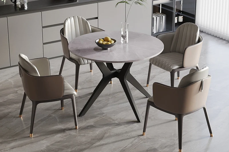 Table 'Apollo' 110 cm Pierre Brillante Ronde Italian Gris - 51935_5