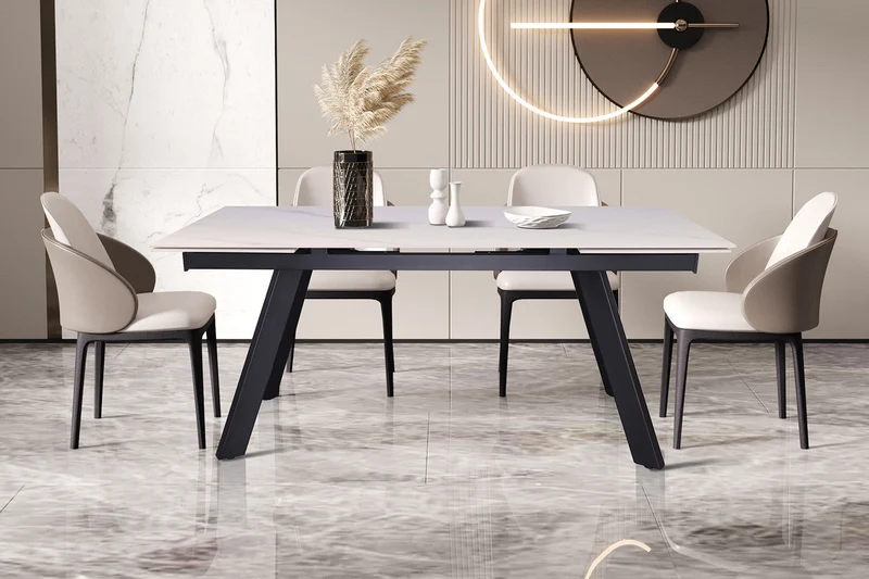 Table extensible 'Hera' 160-240 cm Rectangulaire Pierre Blanc - 51936_1