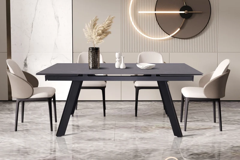 Table extensible 'Hera' 160-240 cm Rectangulaire Pierre Noir - 51936_2