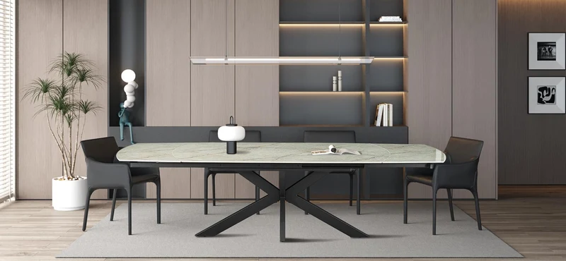 Table extensible 'Ares' 160-240 cm Ovale Danoise Brillant Pierre Beige - 51940_6