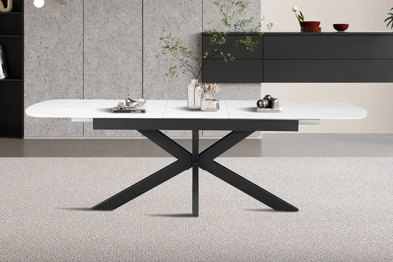 Table extensible 'Hestia' 180-220 cm Ovale Danoise Pierre Blanc - 51945_1