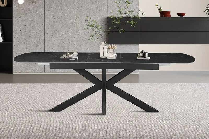 Table extensible 'Hestia' 180-220 cm Ovale Danoise Pierre Noir - 51945_2