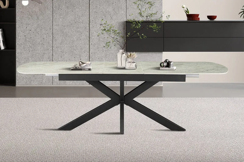 Table extensible 'Hestia' 180-220 cm Ovale Danoise Brillant Beige - 51945_6