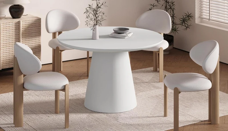 Table 'Tavira' 120 cm Ronde Ciment Ecru - 52002_3