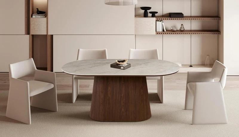 Table 'Vigo' 180 cm Ovale Décor Chêne Foncé Shakespear Beige - 52180_6