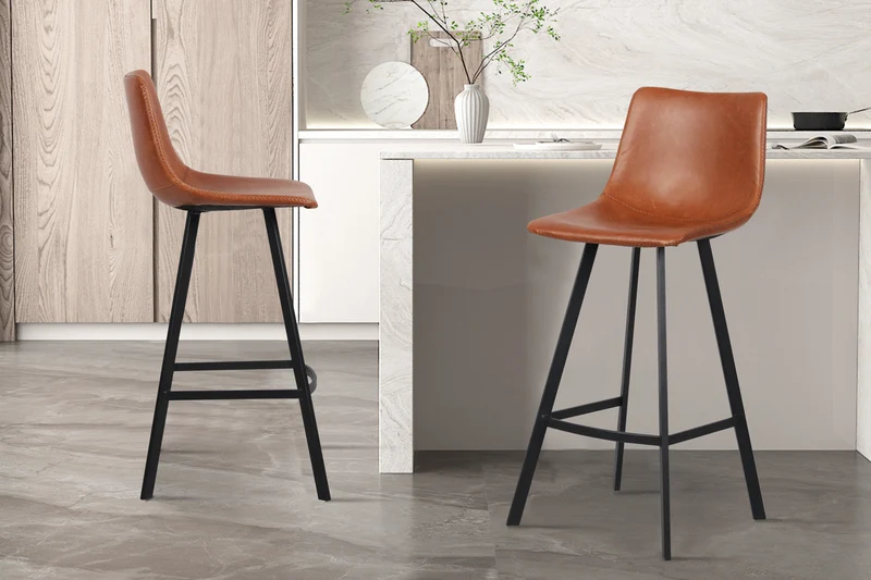 Tabouret de bar 'Ozan' PU Cognac - 5518_4