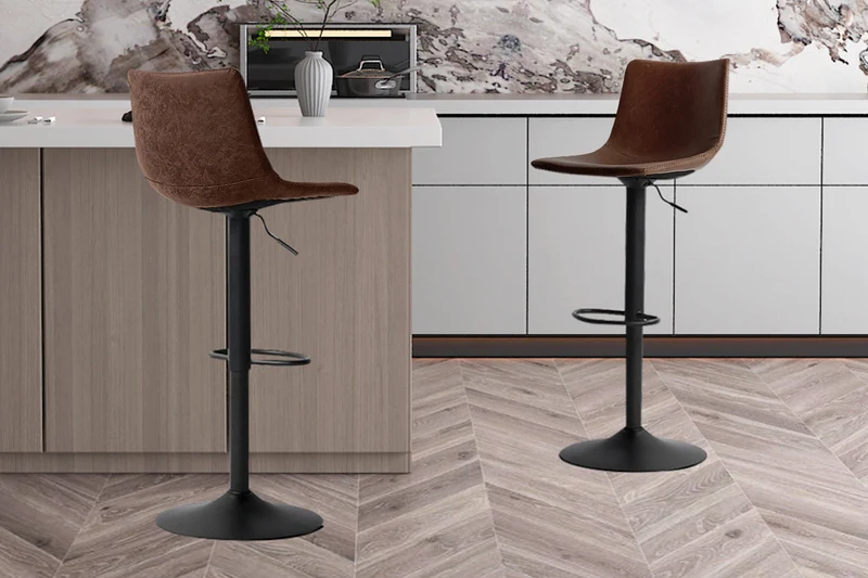 Tabouret de bar 'Trevi' PU Brun - 5521_1
