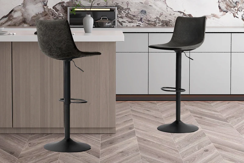Tabouret de bar 'Trevi' PU Noir - 5521_2
