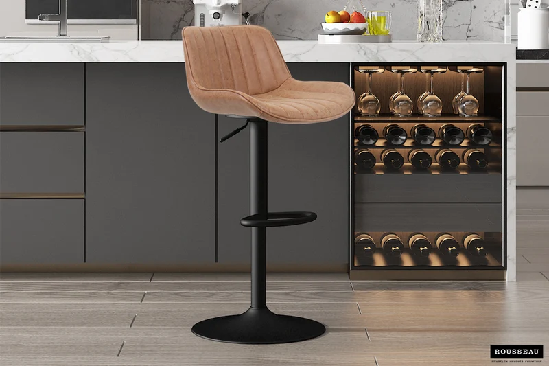 Tabouret de bar 'Fenna' PU Cognac - 5525_5