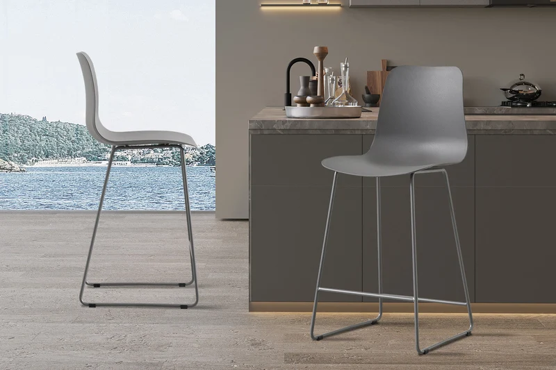 Chaise de comptoir 'Marie' PP Gris - 5550_3