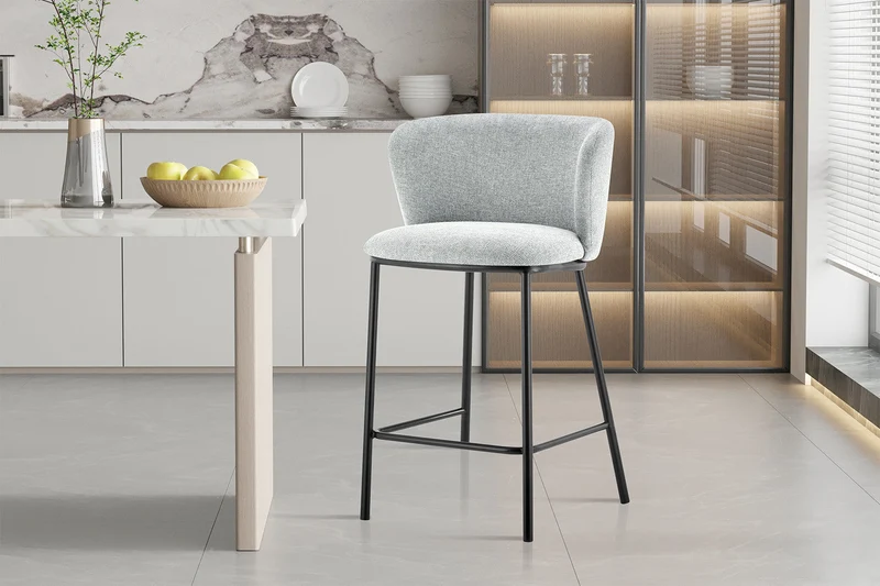 Chaise de comptoir 'Arthur' Tissu Ote Belfast 41 Gris clair - 5565_3