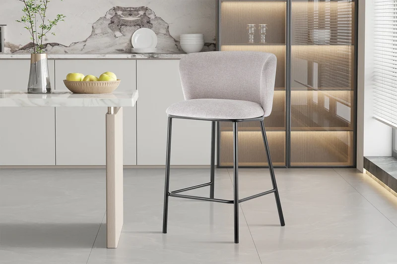 Chaise de comptoir 'Arthur' Tissu Ote Belfast 23 Beige - 5565_4