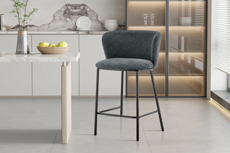 Chaise de comptoir 'Arthur' Tissu Ote Belfast 39 Gris foncé - 5565_8