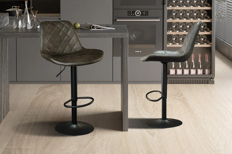 Tabouret de bar 'Madrid' PU Ote Topper 05 Brun foncé - 5570_1