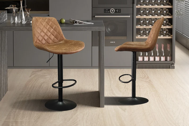 Tabouret de bar 'Madrid' PU Ote Topper 02 Cognac - 5570_4