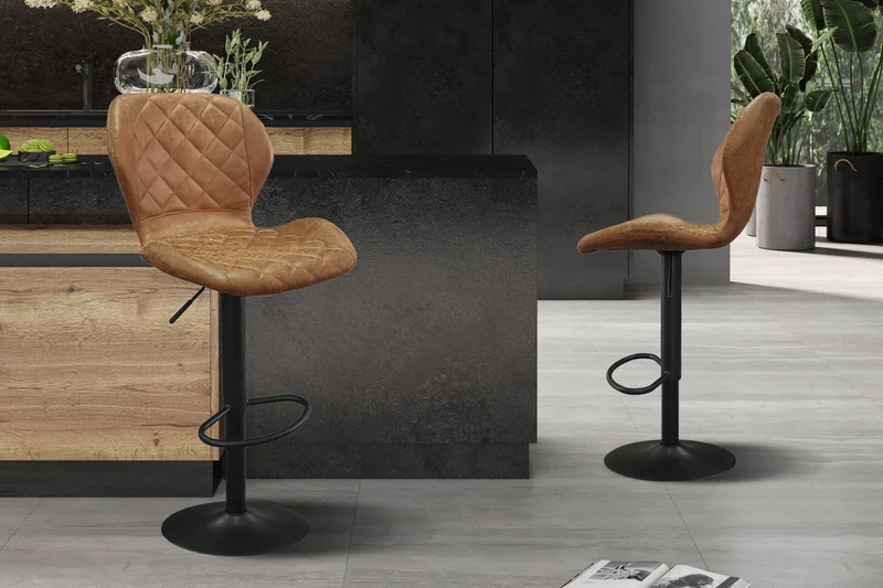 Tabouret de bar 'Malaga' PU Ote Topper 02 Cognac - 5590_4