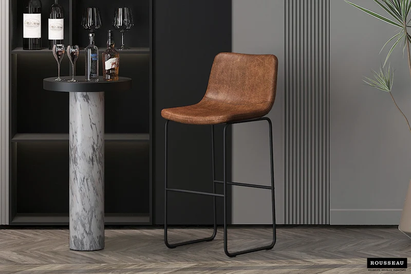 Tabouret de bar 'Mancia' PU Ote Topper 02 Cognac - 5610_4