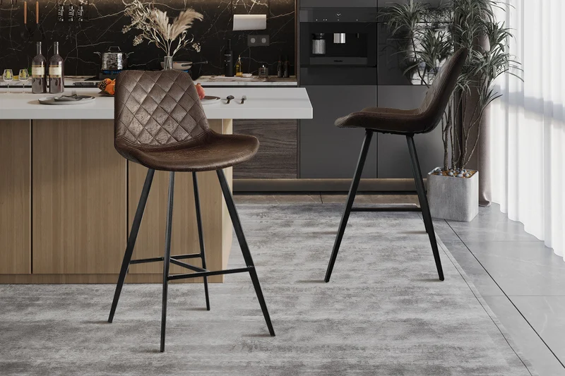 Tabouret de bar 'Palmas' PU Ote Topper 05 Brun foncé - 5618_1