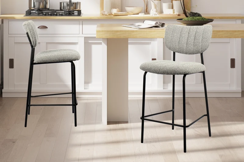 Chaise de comptoir 'Antura' Tissu Ote Lisa 453 Gris clair - 5635_3