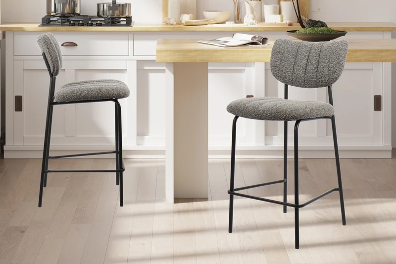 Chaise de comptoir 'Antura' Tissu Ote Lisa 456 Gris foncé - 5635_4