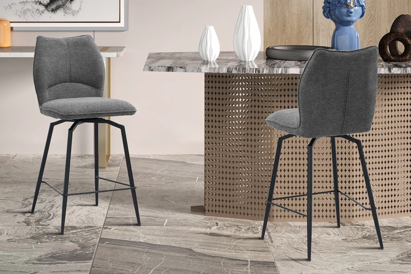 Chaise de comptoir 'Lara' Tissu Ote Sea 456 Pivotant Gris - 5645_3