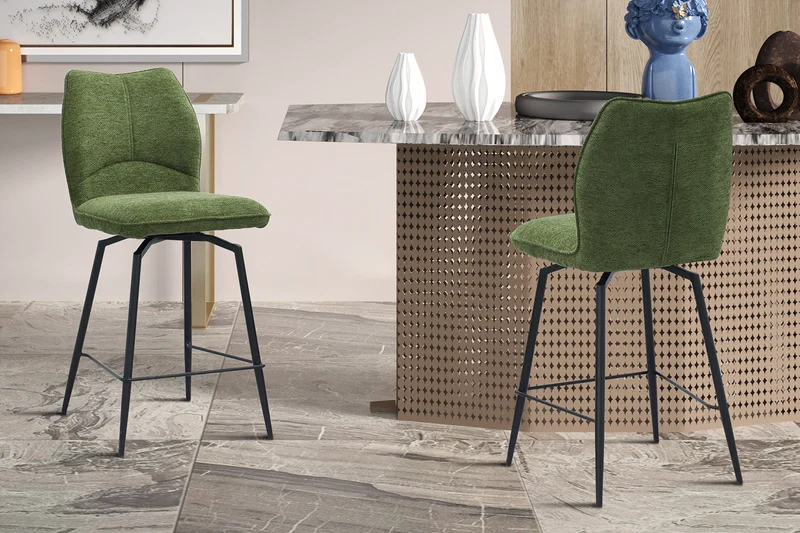 Chaise de comptoir 'Lara' Tissu Ote Sea 360 Pivotant Vert - 5645_4